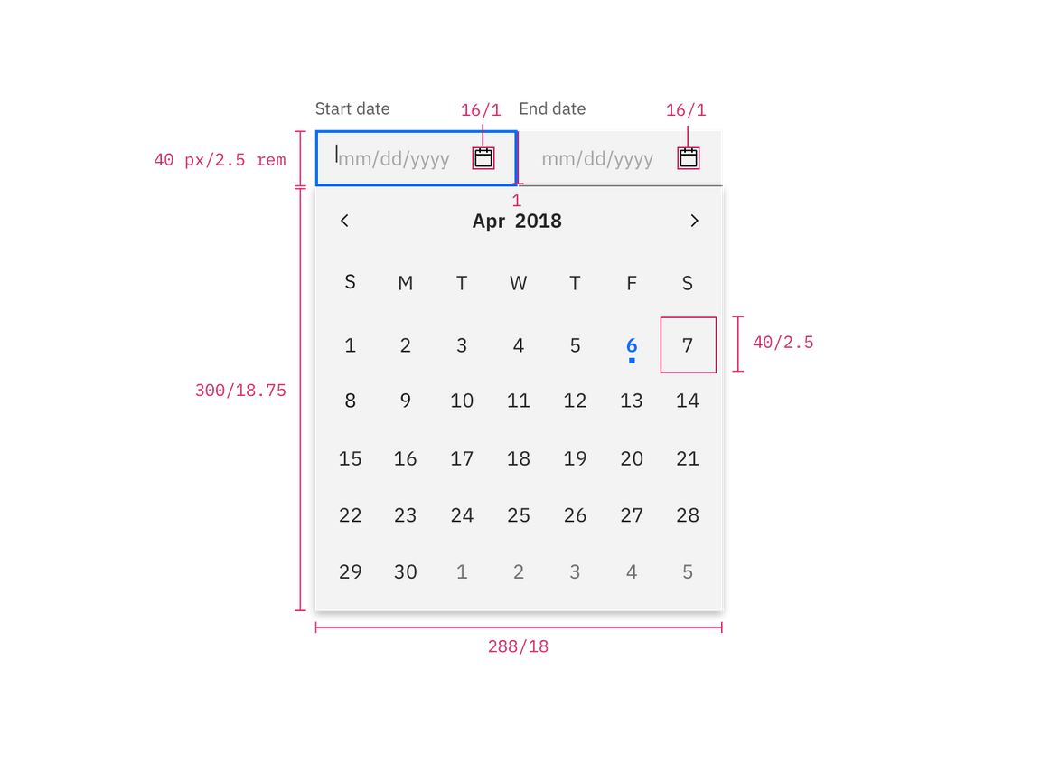 Structure for date picker