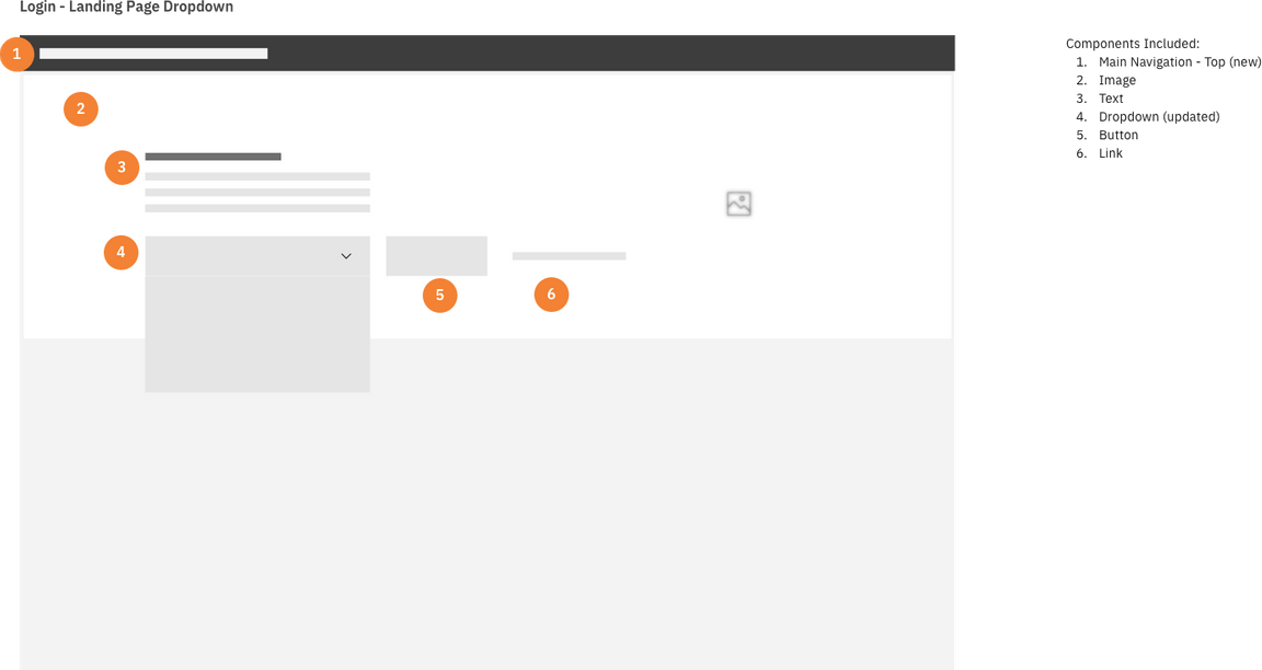 Wireframe of login page with product selector