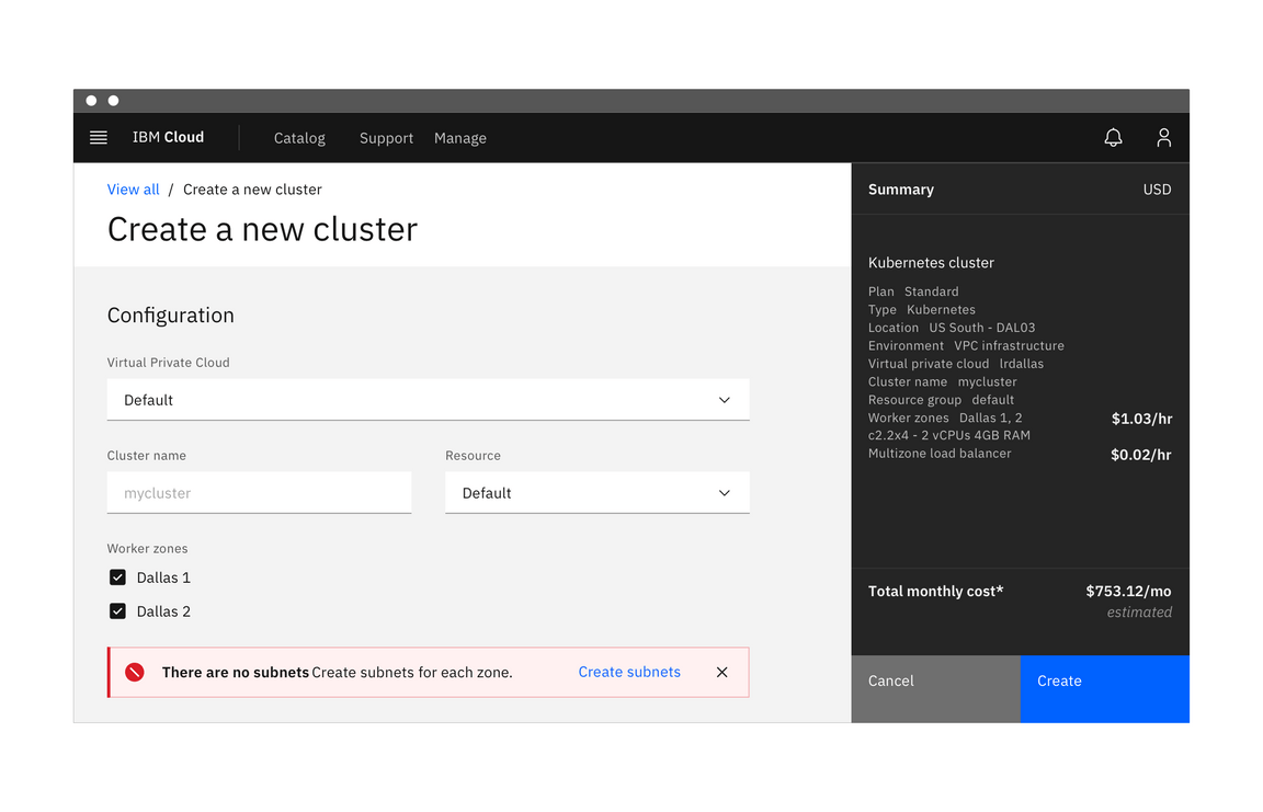 Inline notification in a product